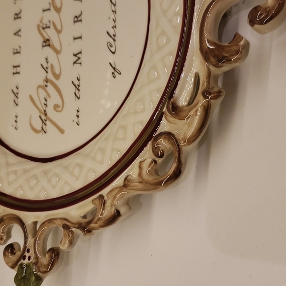 𝅺AMSCAM Inc. Handing ceramic plaque Christmas ' Joy Resounds in the Hearts o - Picture 3 of 13